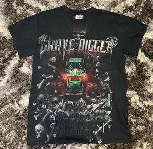 Vintage Grave Digger Monster Jam Truck Skull Graphic T-Shirt Size S